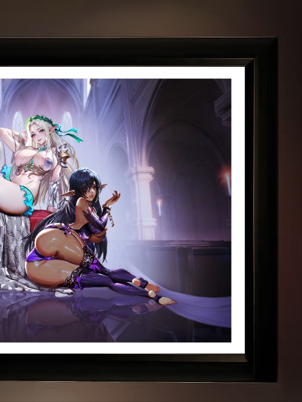 Dragon X POP Studio Twin Series 002 Kuroinu Olga & Elf Celestin Hot Sexy 1/4 Statue